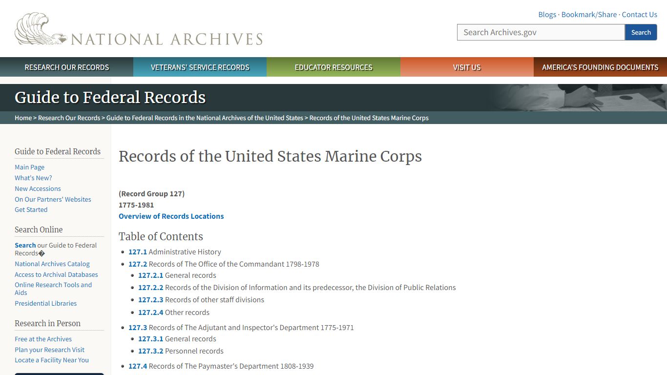 Records of the United States Marine Corps | National Archives
